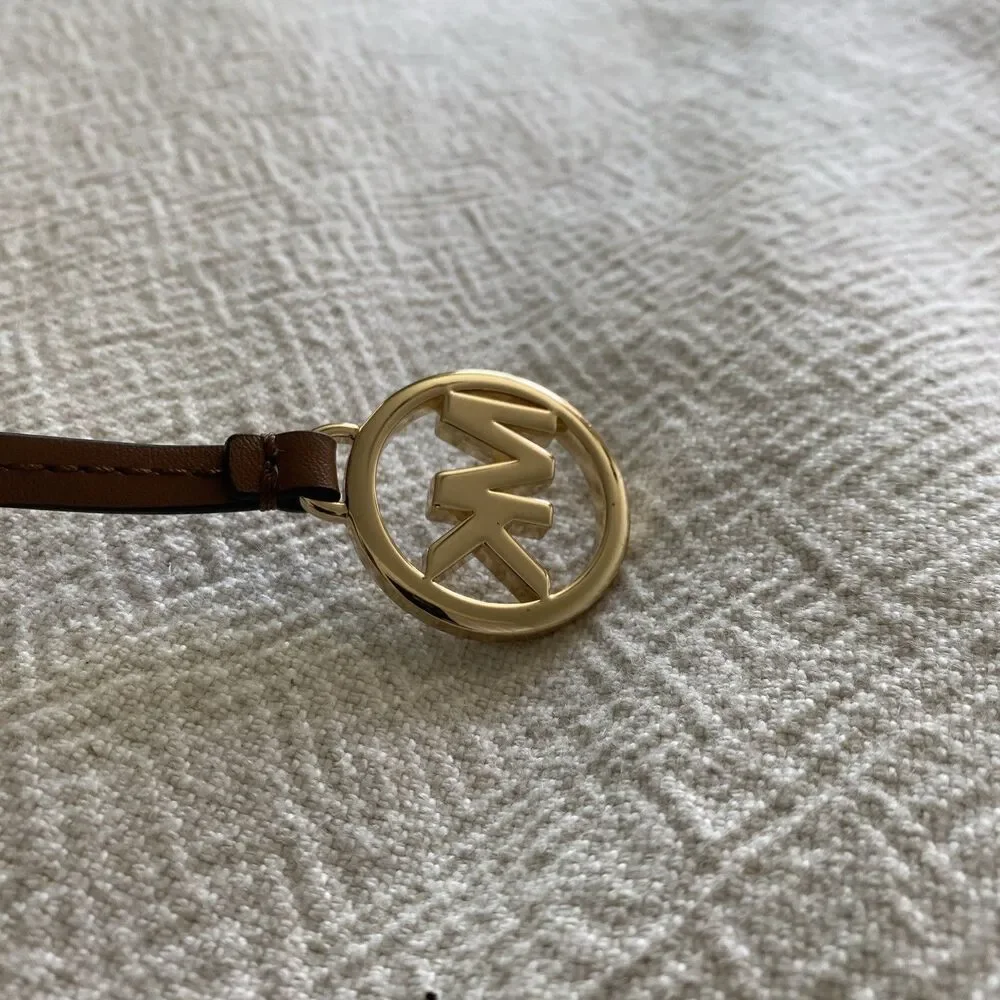 Michael Kors Leather & Gold Metal Bag Charm / Purse Hang Tag – NWOT